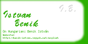 istvan benik business card
